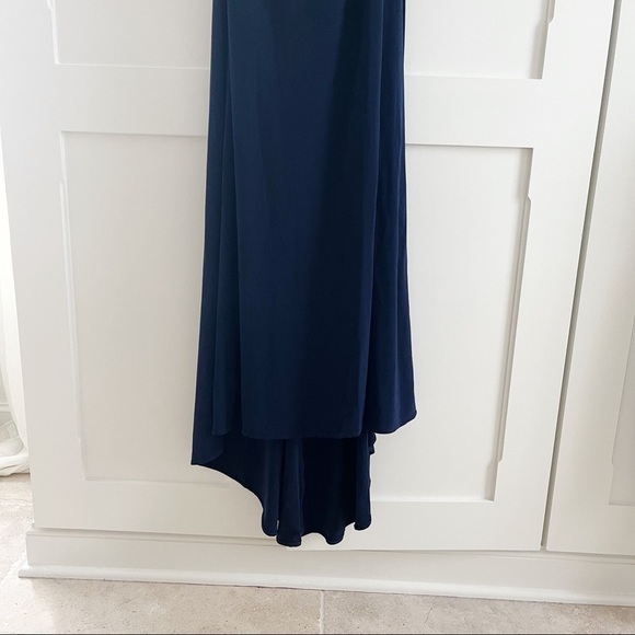 La Femme Gown High Slit Jersey Ruched Dress NWT - Picture 6 of 10